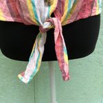 EXPRESS Striped Linen Cotton Tie Waist Tank Top L Photo 6