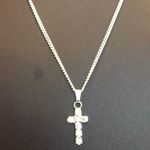 Crystal Cross Necklace White Photo 2