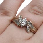 Solitaire GENUINE DIAMONDS  RING 10K YELLOW & WHITE GOLD Sz 7.25 Photo 11