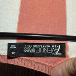 New York and Company Coral and Cream Striped Sweater Wrap Tie V Photo 6