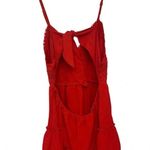 Summer V Neck Bowknot Spaghetti Strap Lace Dresses Sleeveless Flowy Dresses Red Size XL Photo 1