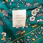Max Studio Pleated Blouse Green Floral sz Large Photo 5