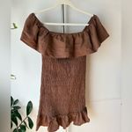 Anthropologie Strapless Brown Dress Photo 2