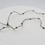 Vintage Womens Station Necklace Silver Blue Tahitian Freshwater Pearl Beaded Photo 8