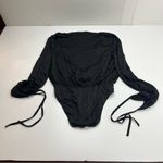  All Saints Penelope Tie Neck Bodysuit Womens Size US‎ 4 Black *FLAW Photo 15