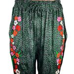 Tucker Green Silk Julia Floral Printed Drawstring Tapered Ankle Casual Pants S Photo 5