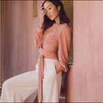 Chriselle X J.O.A Patina Stripe‎ Wrap Top S Orange Photo 3