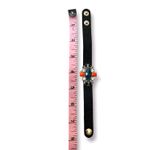 NWOT Fashion Bracelet Adjustable Wristband Faux Leather Green Orange White Multiple Photo 2