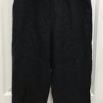 Quince  Pants Womens Small Black 100% European Linen Crop Beach Boho Natural Wide Photo 0