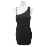 Lulus  Black One Shoulder Sleeveless Cami Camisole Tank Mini Bodycon Dress Size S Photo 1