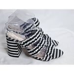Raye  Revolve Mimi Striped Black Strappy Heeled Mules Womens Size 8.5 Photo 2