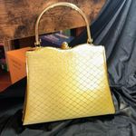 Joymax Vintage Gold Jewel Embellished with Rhinestone Kiss Clasp Purse Hand Bag Photo 0