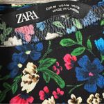 ZARA Women Multicolor Floral Long Sleeve Fit & Flare Short Jumpsuit Dress Size M Photo 5