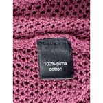 Peruvian Connection  100% Pima Cotton Open Knit Maroon Cardigan Size M GUC!! Photo 3