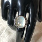 MICHAEL DAWKINS Starry Night Sterling Silver Mother of Pearl Doublet Ring 8 Photo 8