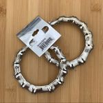 Fashion Jewelry Diamond Large Hoop Earrings Silver Photo 1