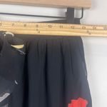 Ganni Georgette Pants Women 34 Black Floral Chiffon Tie Waist Pull On Sheer Boho Photo 8