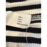 Elodie  Women's Sleeveless Ribbed Scoop Neck Black White Striped Tank Top L NWT Photo 8