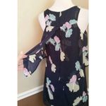 Pink Owl Modcloth Navy Blue Floral Sheer Popover Bodice Sleeveless Dress Medium Photo 6