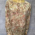 The Limited  women’s satin long sleeve printed top size M Photo 0