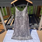 White House | Black Market Silky Satin Gray Snake Print Stretch Slip Dress Size 6 Photo 3