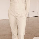 Lulus LULU’S Popular Opinion Beige Vegan Leather Button Up Oversized Shirt Photo 0