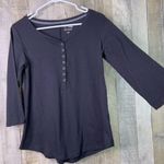 Riders By Lee Indigo Burnout Top Size Small Black Crewneck 3/4 Sleeve Sn… Photo 2