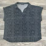 Adrianna Papell  Black White Stripe Cuff Sleeve Knit Top Stretchy Q21 Photo 0