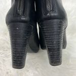 Madewell Size 6 Black Leather Round Toe Zip Up Heeled Boots Photo 6