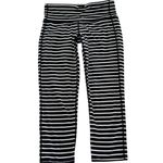 Athleta  Leggings Womens X Small Black White Stripe‎ Chatarunga Capri Crop Photo 2