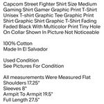 Capcom Street Fighter Shirt Size Medium Gaming Shirt Gamer Graphic Print T-Shirt Unisex T-shirt Photo 1