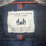 Denim & Flower s Checkered Button Down Flannel Women’s Medium Blue Photo 2