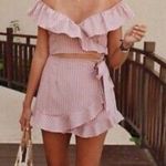 superdown Revolve Angela Wrap Tie Romper in Pink Stripe Women’s Size M Photo 12