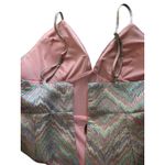 Laundry by Shelli Segal  Women's SZ 14 Dress Baby Doll Shiny Aztec Pastel Photo 5