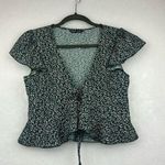 SheIn Frenchy Ditsy Floral Tie Front Peplum Cami Top Sz Small Photo 0