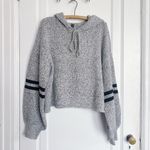 Onzie  • Varsity Sweater hoodie pullover heather grey black stripe blouson Photo 1