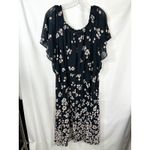 Sandra Darren Plus Size 20W Dress Navy Floral Short Sleeve Smocked Midi 1284 Photo 5