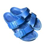Birkenstock Eva Plastic Blue Two Strap Sandals Women’s Size 38 ~ 7/7.5 Arizonas Photo 3