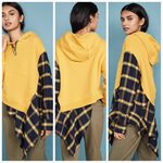 Monse Cascade Flannel Asymmetric Hoodie Size Small Yellow Blue Retail=$1150 RARE. Multiple Photo 9