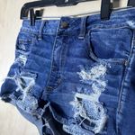 American Eagle Outfitters Blue Distressed Jean Shorts Size 8 Short Booty Shorts Photo 1