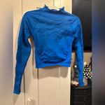 Free People Movement NWOT  Good Karma High Neck Layer In Classic Blue $88 MSRP Photo 5