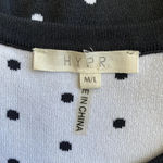 NWOT HYPR Women's Size M/L Knit Polka Dot Fit and Flare Sleeveless Dress Black Photo 14