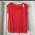 Loft Red Cap T-Shirt pleated neck size large Photo 3
