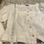 J.Crew  White linen Button-Up Women's Top Photo 4