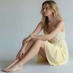 Layered Tulle & Lace Rosette Coquette Fairy Dress Butter Yellow Size Small Photo 14