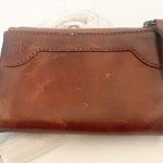 Frye  Melissa Cognac Brown Distressed Leather Crossbody Wristlet Stadium Bag NEW Photo 0
