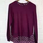 NYDJ Los Angeles Plum Purple Mixed Media Sweater Top - Petite Small Photo 0