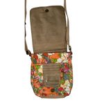 Sakroots  Orange Floral Print Crossbody Messenger Flap Purse Bag Coated Canvas Photo 9