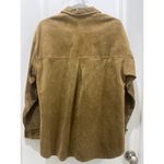 JH Collectibles Vintage Leather Suede Button Down Top Jacket w/ Gold Buttons 4 Tan Photo 3