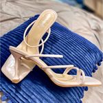 Vivianly NWOT  Women's Size:9 Tan Square Toe Strappy Heels Photo 6